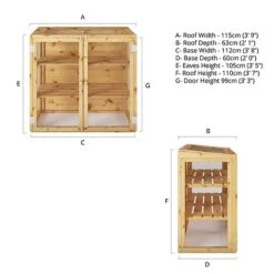 Waltons 4 X 2 Traditional Wooden Mini Greenhouse Potting Shed -NAOMI Plant Shop SI 004 001 0028 Spec Drawing