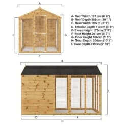 Waltons 10' X 6' Dog Kennel And Run -NAOMI Plant Shop SI 010 001 0006 10x6 Dog Run Extension and Spec Render 2