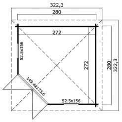 Scotland 1 Corner Summerhouse 2.8m X 2.8m -NAOMI Plant Shop Scotland20120plan