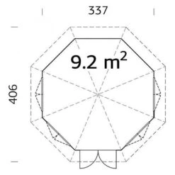 Veronica 4 9.2m2 Summerhouse 3.4m Diameter -NAOMI Plant Shop Veronica209.220plan