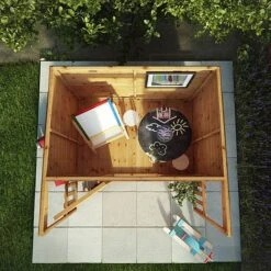 Waltons 6 X 5 Sheriff Pent Wooden Garden Playhouse -NAOMI Plant Shop dahlia playhouse w4 aerial SI 002 001 0072