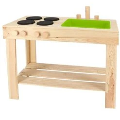 Idooka Wooden Mud Kitchen Outdoor Toy Age 4+ Role Play Playhouse Patio Garden